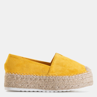Women's yellow espadrilles on the Erolova platform - Shoes