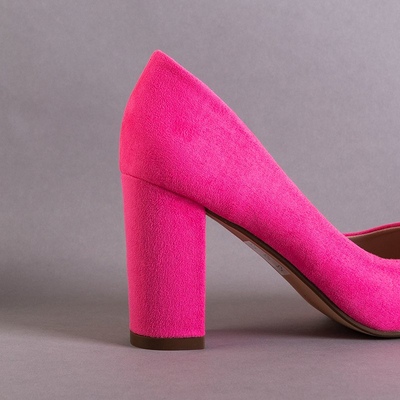 Neon pink pumps for women with a higher heel Madelina - Footwear