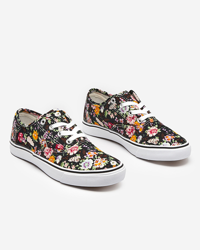 Black women's floral sneakers Surfi - Footwear