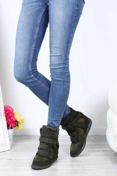 Green sneakers on platforms Ilona- Footwear