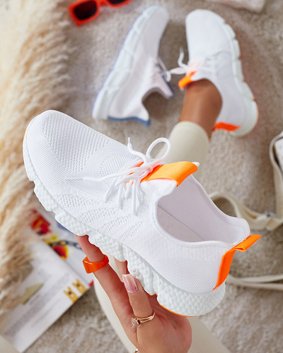 White and orange women's sports shoes Baym - Footwear