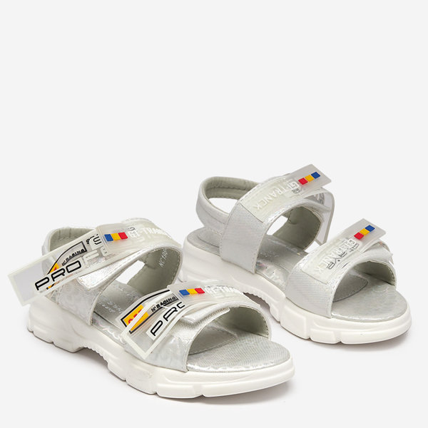 Baltas bērnu sandales aizdarāmas ar Velcro Keris - Footwear