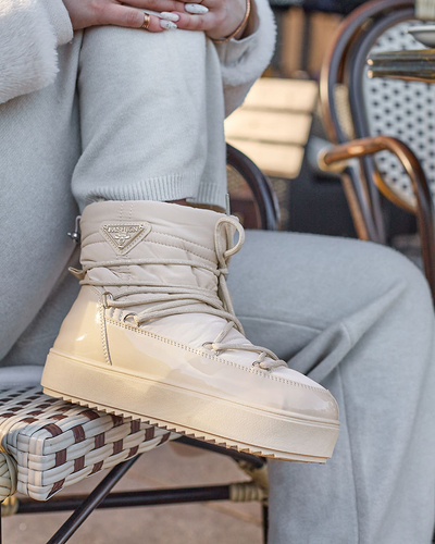 Royalfashion Women's slip-on boots a'la snow boots in beige Nevsone