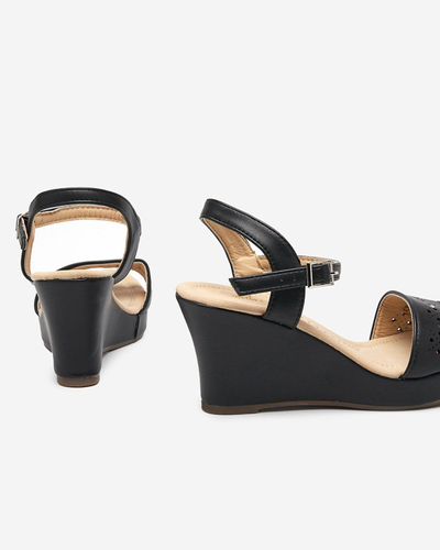 OUTLET Black women's wedge sandals Bellomia - Footwear