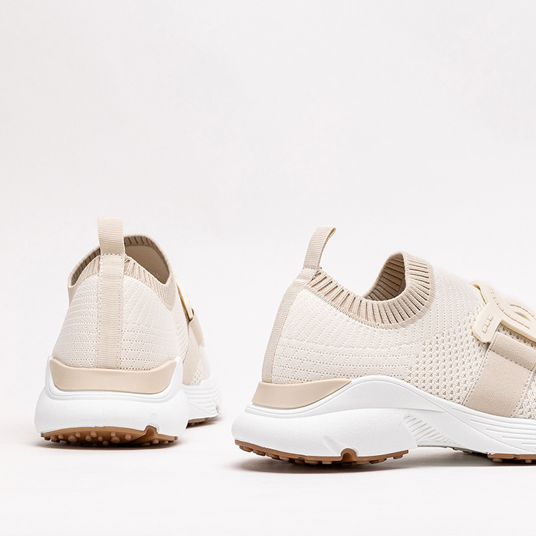 Beige women's slip-on sports shoes Neristo - Footwear