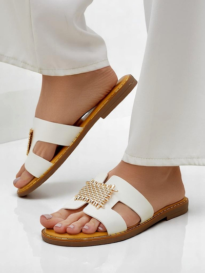 Royalfashion Women’s slides with decoration Crattes