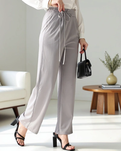 Royalfashion Wide women's trousers with side tie