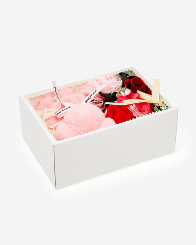 Royalfashion Flowerbox Flowers in a box with a teddy bear