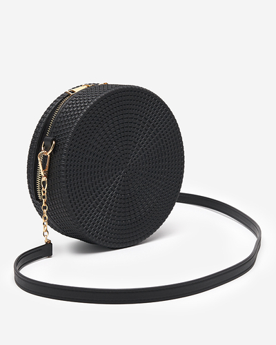 Black ladies handbag with embossing - Accessories