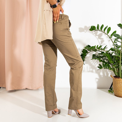 Бежевые женские брюки PLUS SIZE