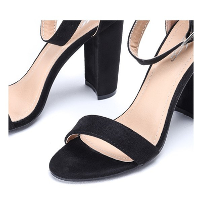 Black sandals on a post with a Marlen buckle - Footwear 1