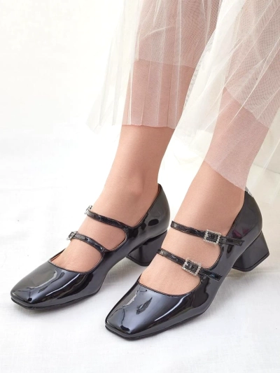 Royalfashion spīdīgi sieviešu kurpju zābaki ar siksnām Vible