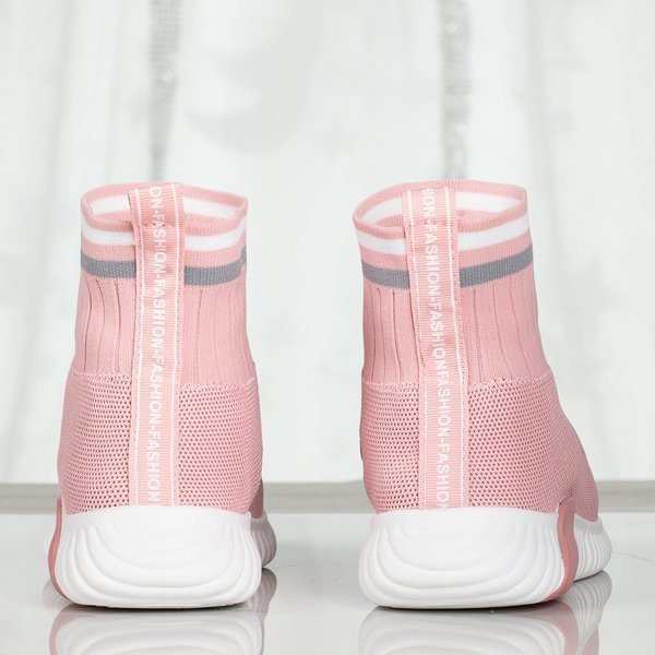 Pink sports shoes with decorative sock Sallitsa - Footwear