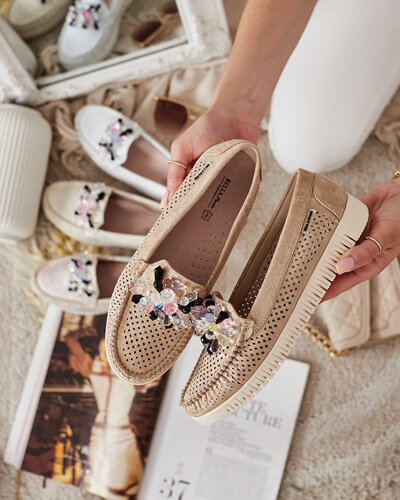 Royalfashion Sieviešu ažūra mokasīni ar pērlītēm Nasfali