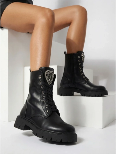 Luna Women's Black Leather Elegant Autumn Boots