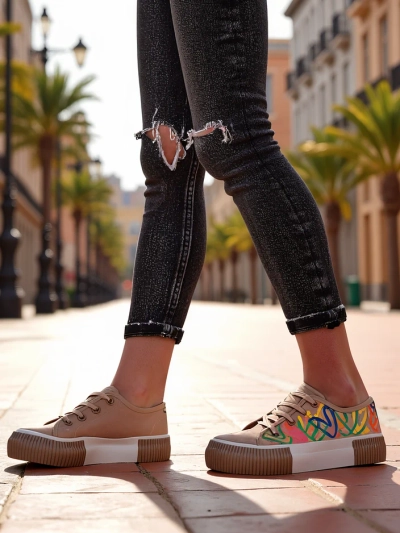 Royalfashion Women's sneakers with heart print Sercess