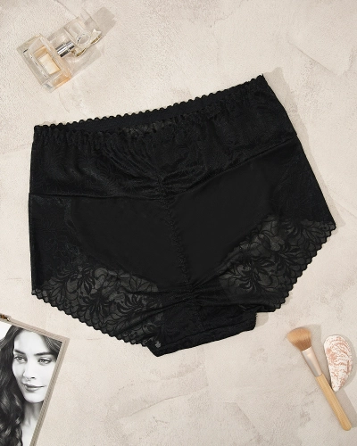 Royalfashion Delicate maxi panties in black PLUS SIZE