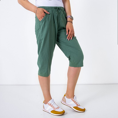 Dark green women's 3/4 shorts - Clothing