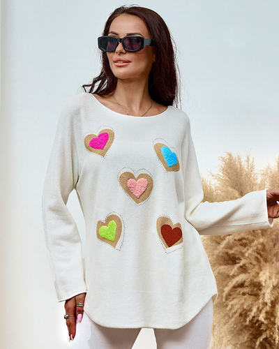 Royalfashion Plāns sieviešu džemperis ar sirsniņām