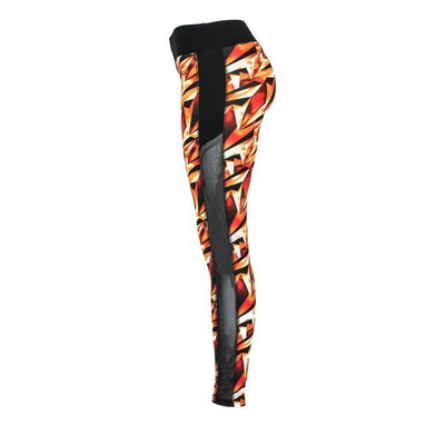 Orange gaiters with a geometric pattern - Pants 1
