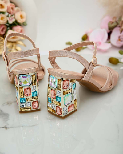 Royalfashion Sieviešu sandales Solepte rhinestone post