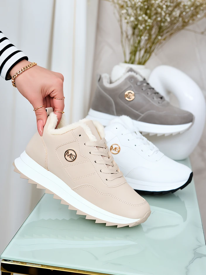 Royalfashion Beige Women's Insulated Sports Shoes Lahho