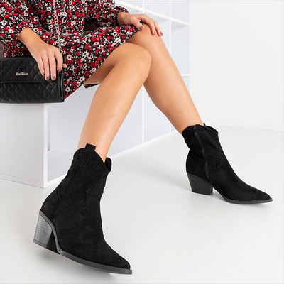 Black openwork boots a'la cowboy boots Bakkerom - Footwear