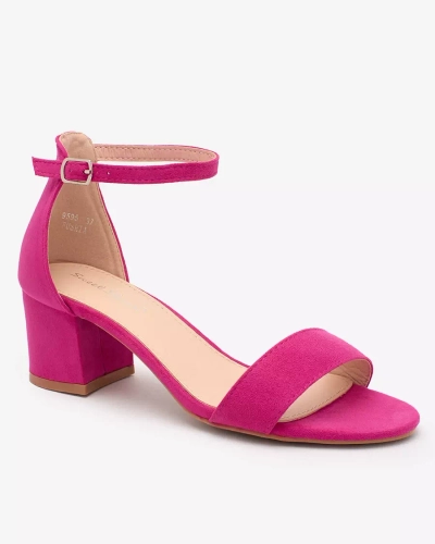 Royalfashion Fuksija Sieviešu sandales ar zemu stiletto Mesteri