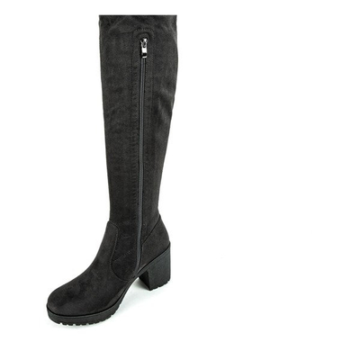 Gray boots on a high post from Ivisha - Footwear