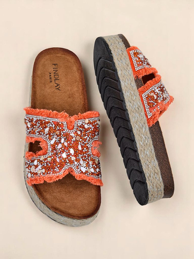 Royalfashion Women's slides with Candy Candy embellishments