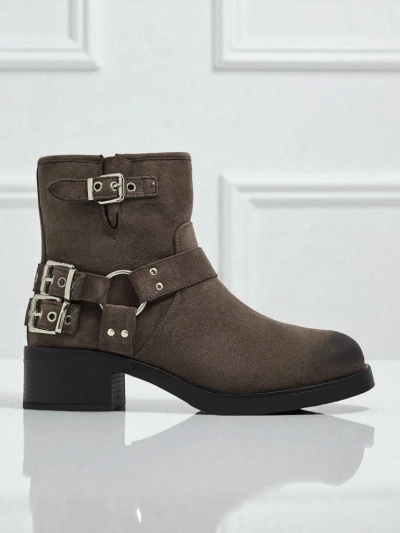 Valtos Women's Eco-Suede Ankle Boots with Buckles