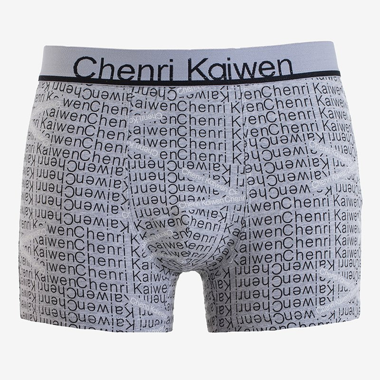 Light gray men's boxer shorts with PLUS SIZE inscriptions - Underwear