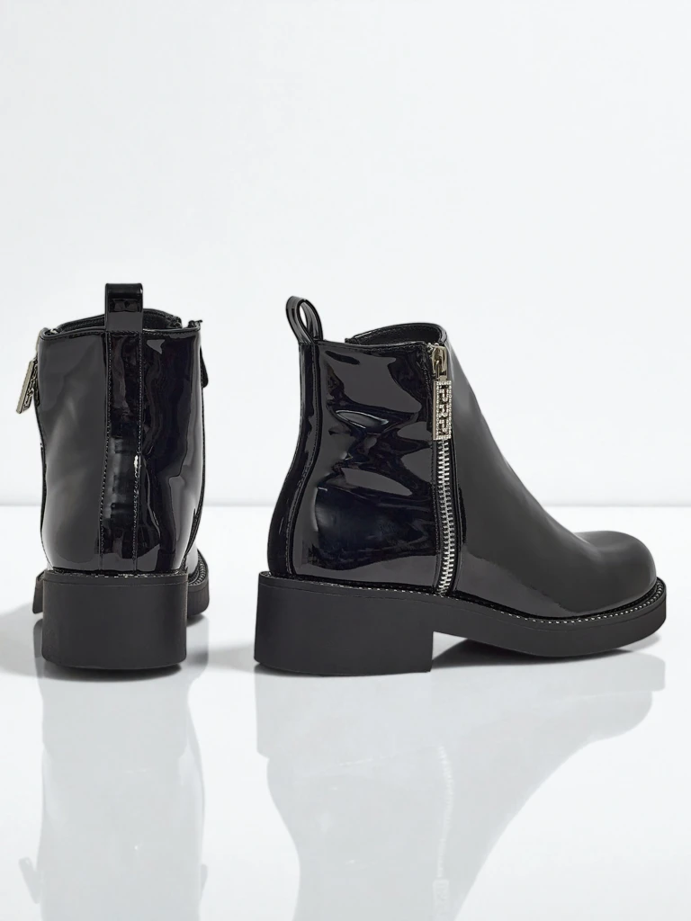 Lacquered Women's Eco-Leather Ankle Boots Calvera