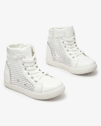 Baltas meiteņu augstpapēžu kedas Borris- Footwear