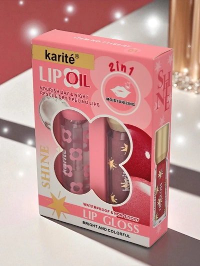 Glitter lip gloss and clear 2in1 lip gloss Fiercely Red