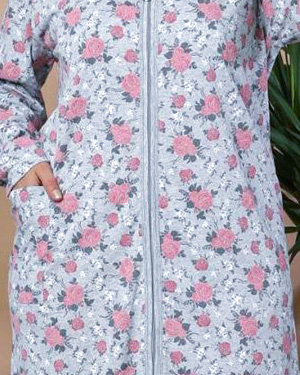 Grey floral nightgown PLUS SIZE- Clothing