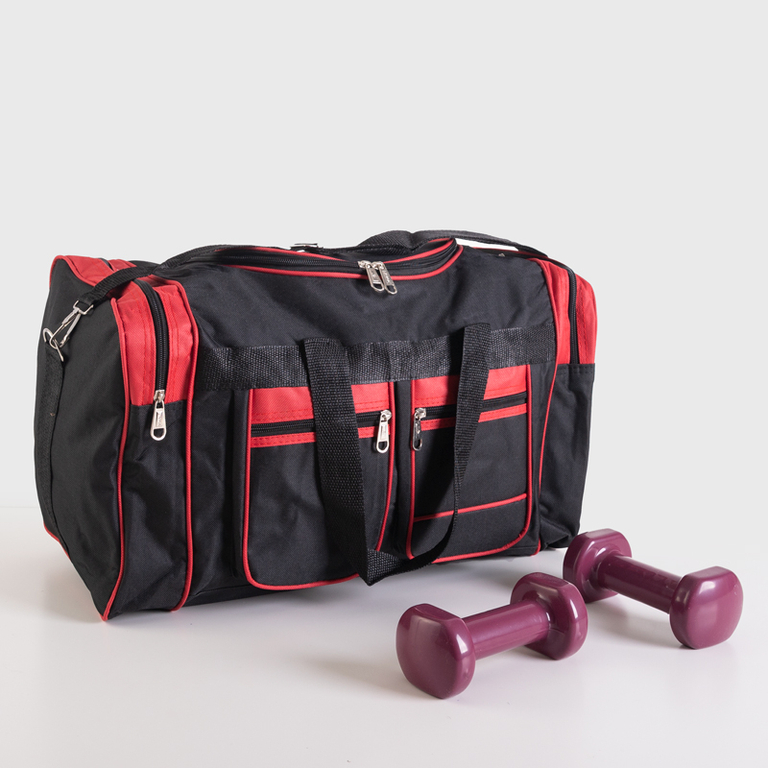 Black and red travel bag - Handbags