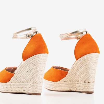 Orange espadrilles on a high wedge Sablac - Footwear