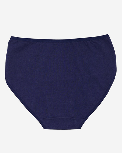 Navy blue cotton women's panties with pattern PLUS SIZE - Underwear