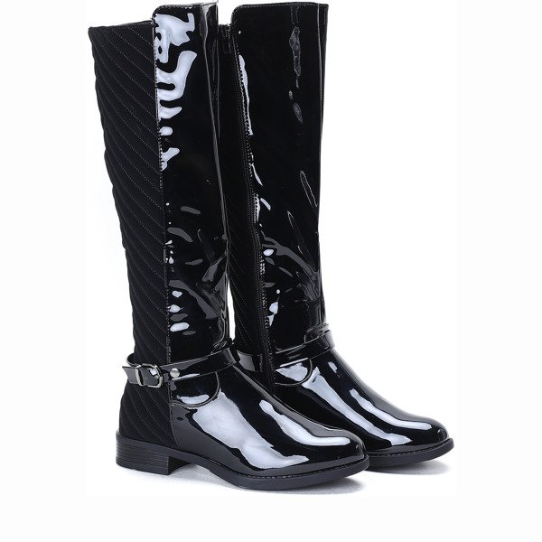 Black lacquered boots Trap Queen - Footwear