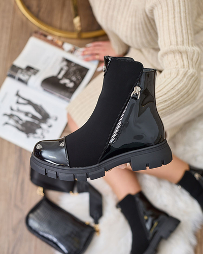 Royalfashion Black matte women's boots Hedaheh