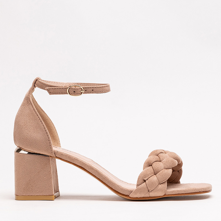 Light brown women's sandals with a decorated belt Venesi - Shoes
