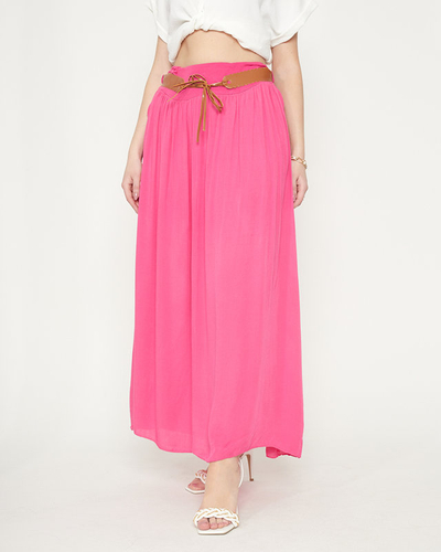 Ladies' fuchsia midi skirt - Clothing