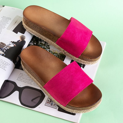 Fuchsia women's sandals on the Kosala platform - Footwear