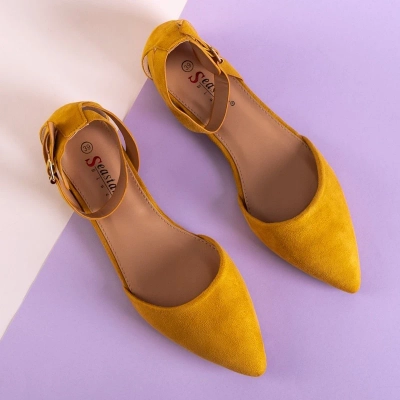 OUTLET Mustard women's ballerinas with flat heels Dilerma - Shoes