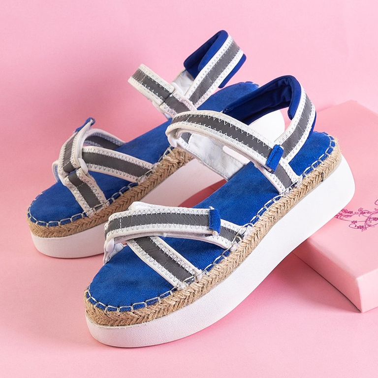 OUTLET Ladies' cobalt sandals with reflective inserts Kollin - Footwear