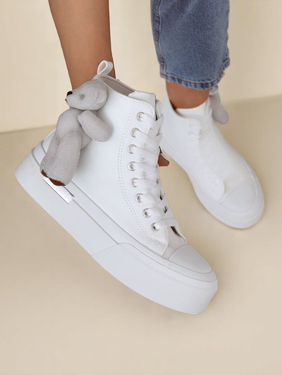 Royalfashion Women's high-top sneakers with Tedi bear