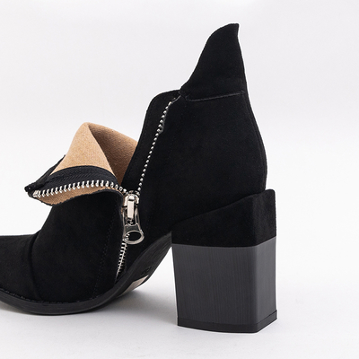 Royalfashion Black women's boots with cutouts Plinara