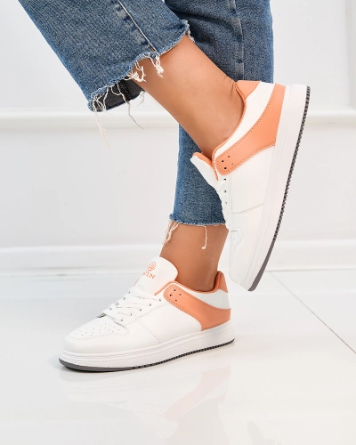 Royalfashion White and orange women's sports shoes Elevace