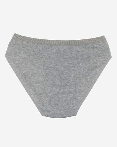Gray cotton women's briefs with inscription - Underwear